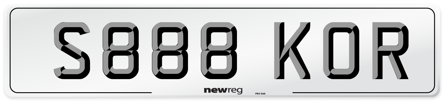 S888 KOR Number Plate from New Reg